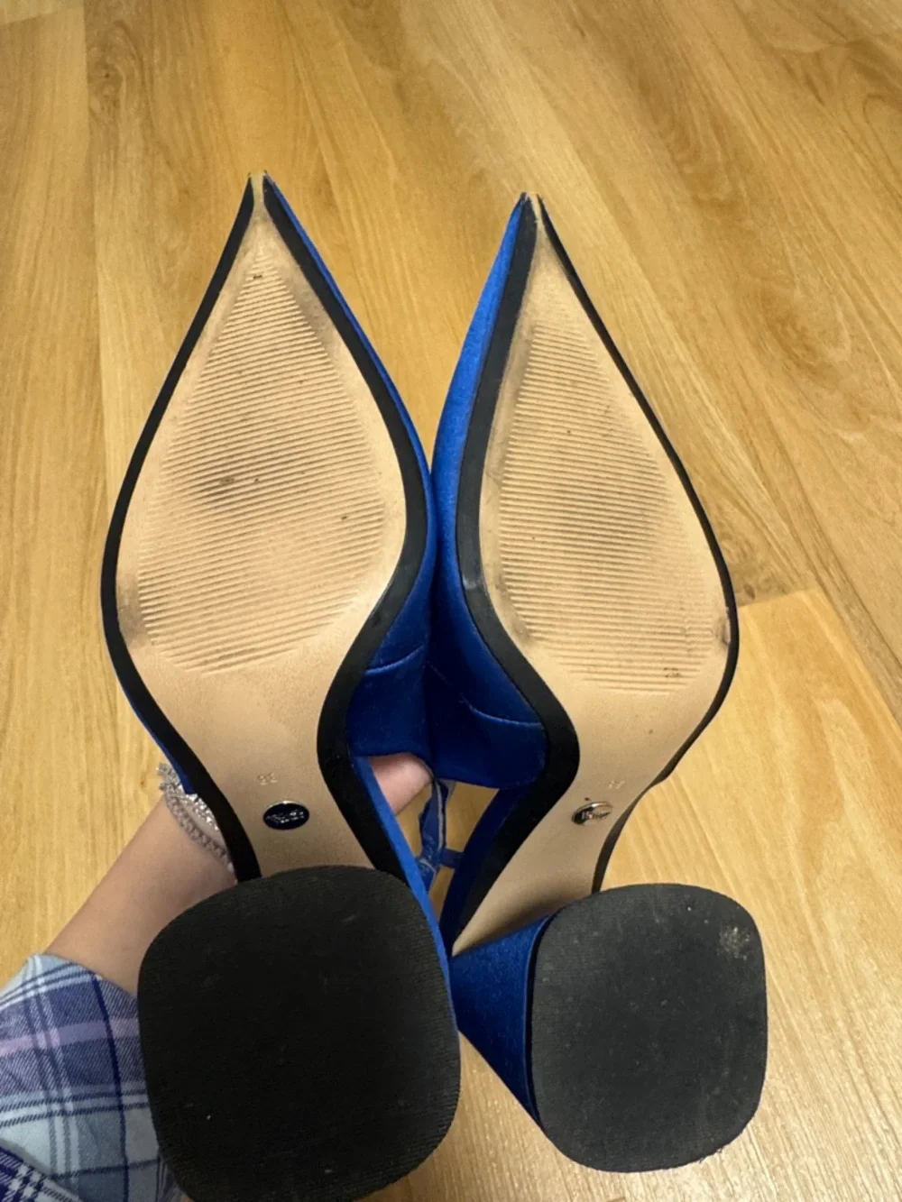 Zara Royal Blue Pointed Toe Slingback Pumps - Picture 3 of 3